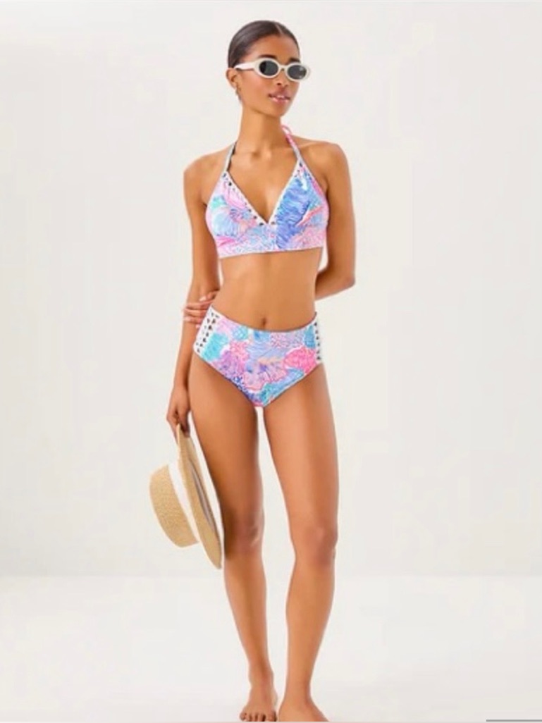 Lilly Pulitzer Two Piece Bikini In Multi Roar Of The Seas Size Women’s 14